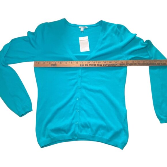 Halogen Womens Turquoise Button-Down Cardigan Sweater Size S Preppy Fairy - Picture 3 of 6
